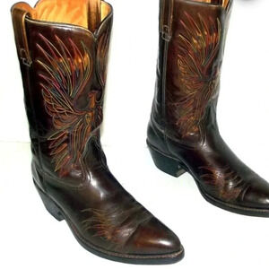 Vintage Rainbow Eagle Cowboy Boots Men's Size 9.5 EE Western Boots